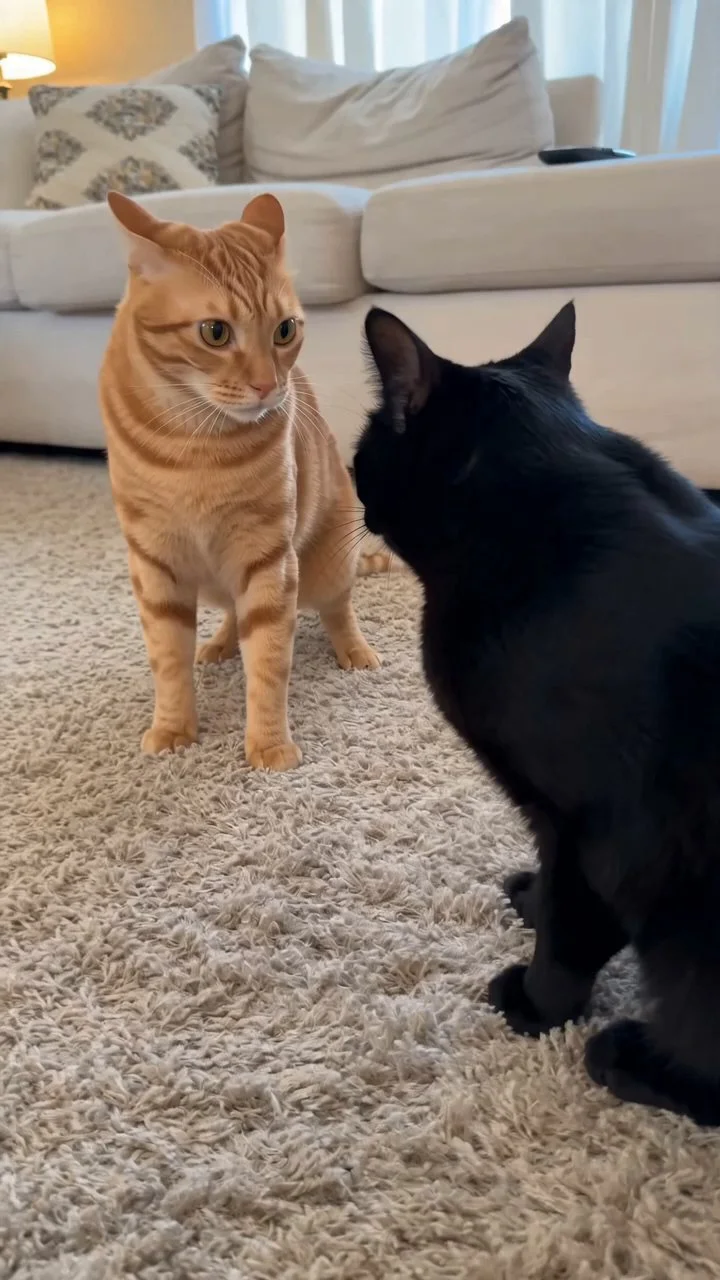 2 cats having a fight